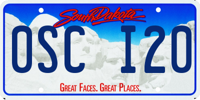SD license plate 0SCI20