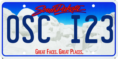 SD license plate 0SCI23