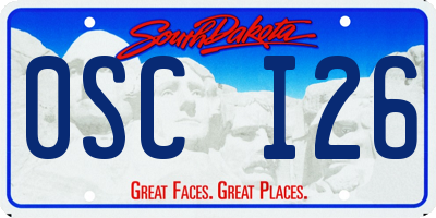 SD license plate 0SCI26