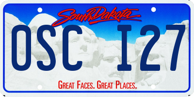 SD license plate 0SCI27