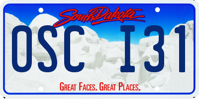 SD license plate 0SCI31