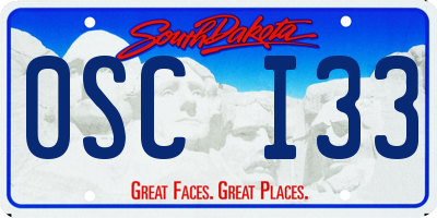 SD license plate 0SCI33