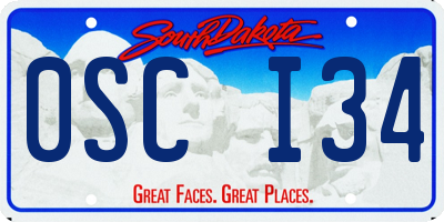 SD license plate 0SCI34