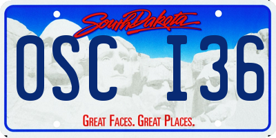 SD license plate 0SCI36