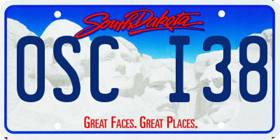 SD license plate 0SCI38