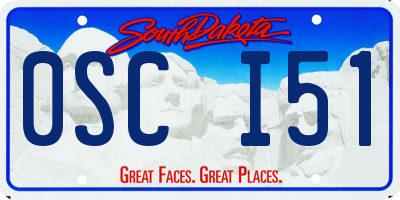 SD license plate 0SCI51