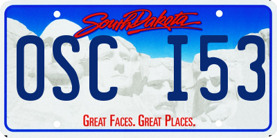 SD license plate 0SCI53