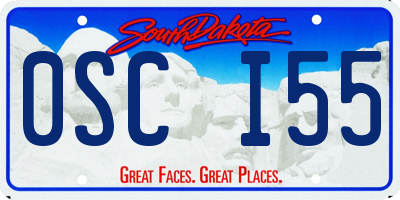 SD license plate 0SCI55