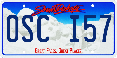 SD license plate 0SCI57
