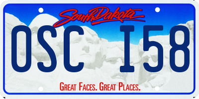 SD license plate 0SCI58