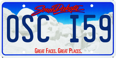 SD license plate 0SCI59