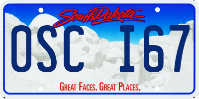 SD license plate 0SCI67