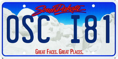 SD license plate 0SCI81