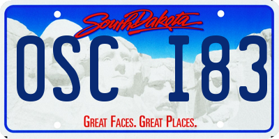 SD license plate 0SCI83