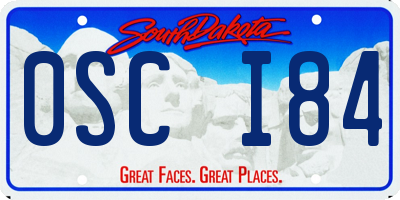 SD license plate 0SCI84