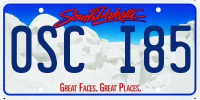 SD license plate 0SCI85