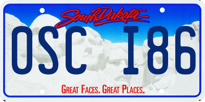 SD license plate 0SCI86
