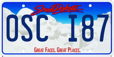 SD license plate 0SCI87