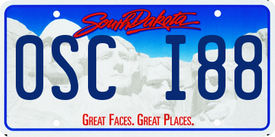 SD license plate 0SCI88