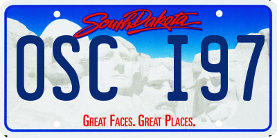 SD license plate 0SCI97