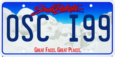 SD license plate 0SCI99