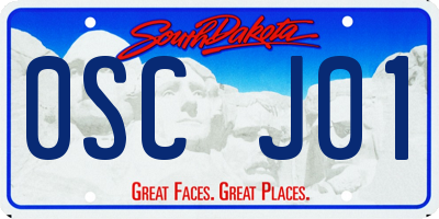 SD license plate 0SCJ01