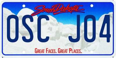 SD license plate 0SCJ04