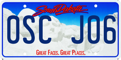 SD license plate 0SCJ06