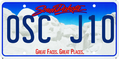 SD license plate 0SCJ10