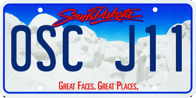 SD license plate 0SCJ11