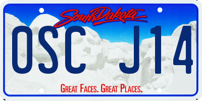 SD license plate 0SCJ14