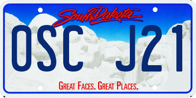 SD license plate 0SCJ21