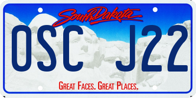 SD license plate 0SCJ22