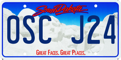 SD license plate 0SCJ24
