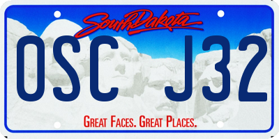 SD license plate 0SCJ32