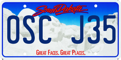 SD license plate 0SCJ35