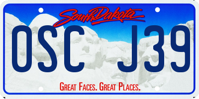 SD license plate 0SCJ39