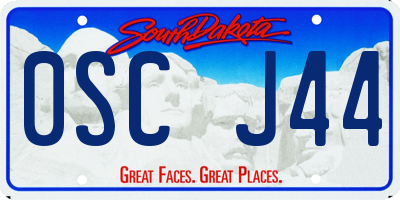 SD license plate 0SCJ44