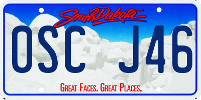 SD license plate 0SCJ46