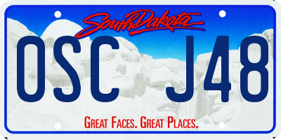 SD license plate 0SCJ48