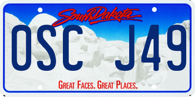 SD license plate 0SCJ49