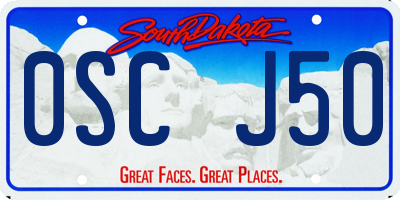 SD license plate 0SCJ50
