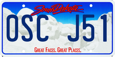SD license plate 0SCJ51