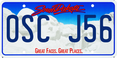 SD license plate 0SCJ56