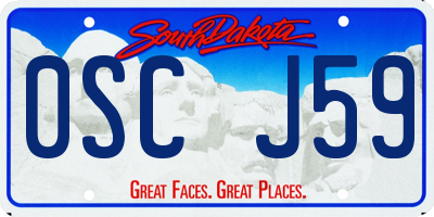 SD license plate 0SCJ59