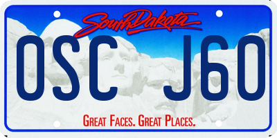 SD license plate 0SCJ60