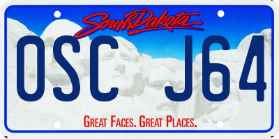 SD license plate 0SCJ64