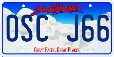 SD license plate 0SCJ66