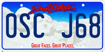 SD license plate 0SCJ68