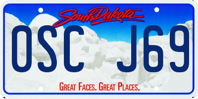 SD license plate 0SCJ69